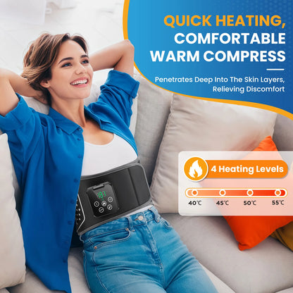 Electric Lumbar Massager - Heated Vibration Back Brace - Side View | Alpha Medical Care