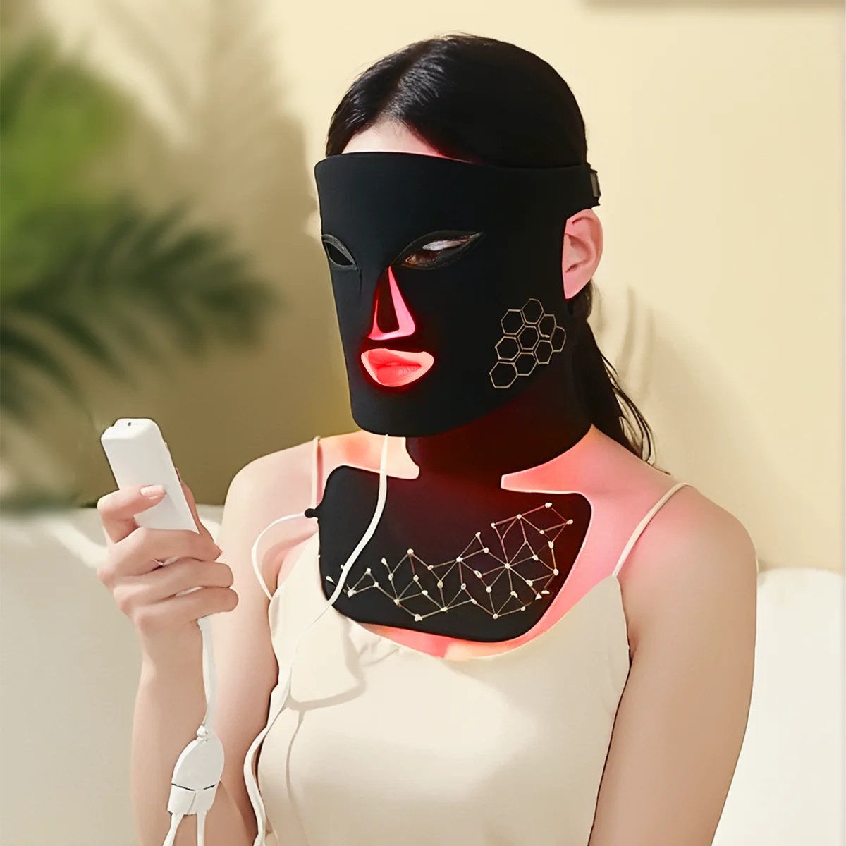 Hello Face Red Light Therapy Mask - Face & Neck Infrared LED | Alpha Medical Care