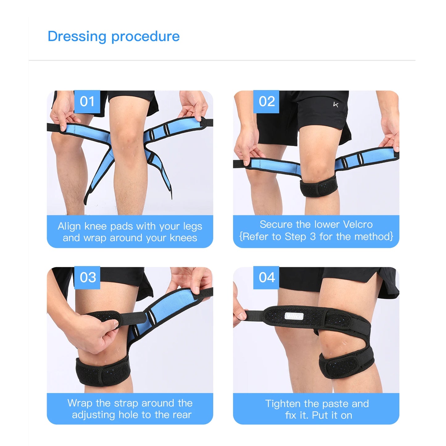 Double Patellar Knee Support Strap - Pain Relief Brace - Close-Up | Alpha Medical Care