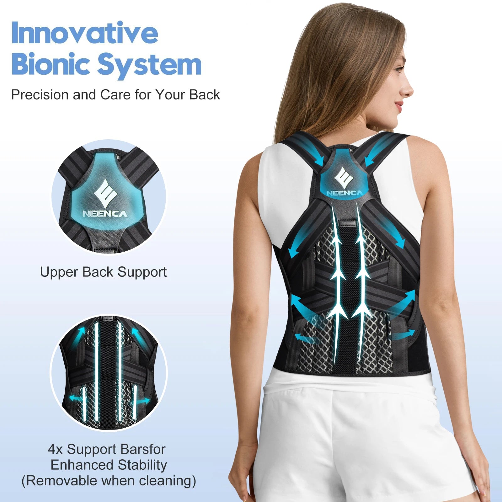 Posture Corrector - Adjustable Back Brace for Women Men - Side View | Alpha Medical Care
