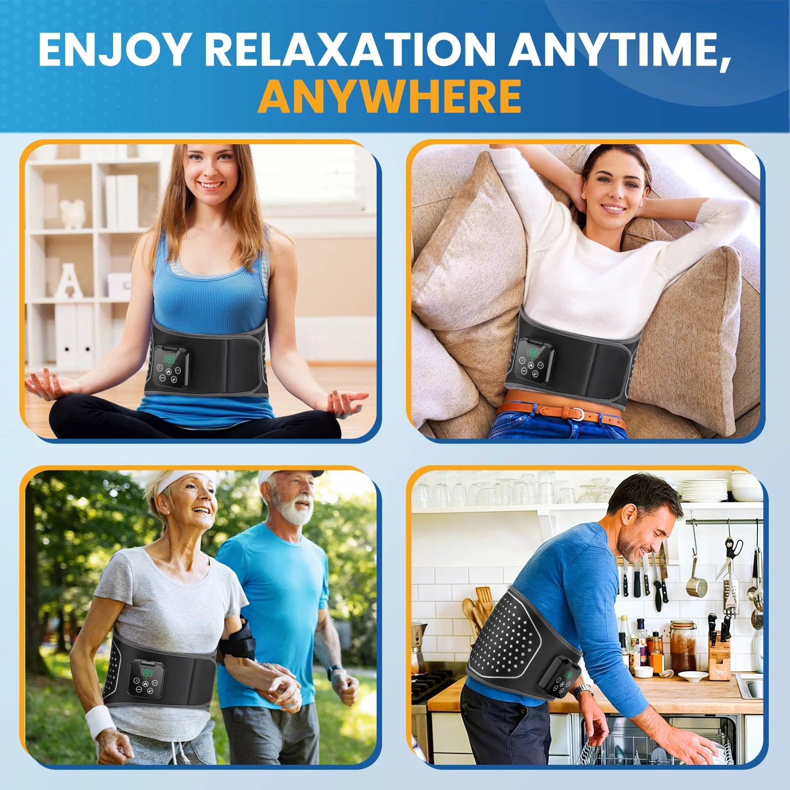 Electric Lumbar Massager - Heated Vibration Back Brace - Close-Up | Alpha Medical Care