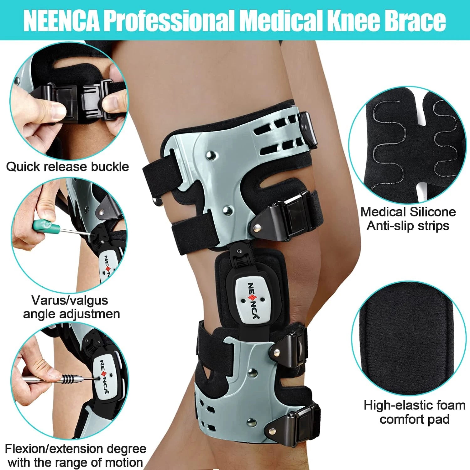 OA Unloader Brace - NEENCA Arthritis Pain Support - Detail View | Alpha Medical Care