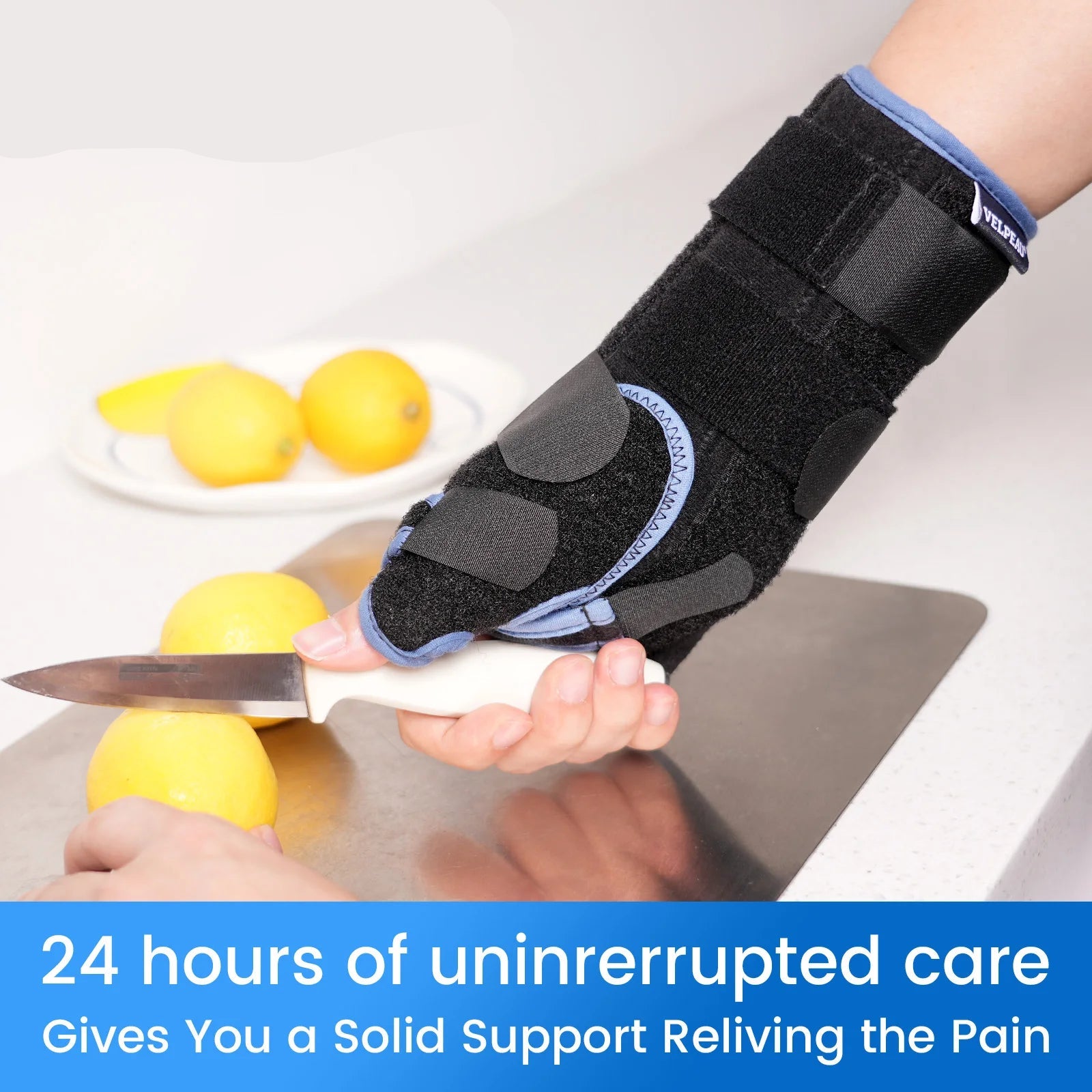 VELPEAU Wrist Splint - Carpal Tunnel Pain Relief - Side View | Alpha Medical Care