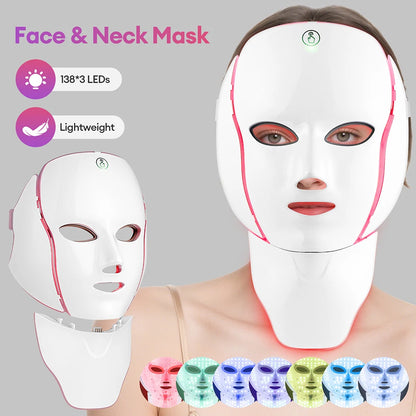 LED Facial Mask with Neck - 7 Colors Photon Anti-Aging - View 8 | Alpha Medical Care