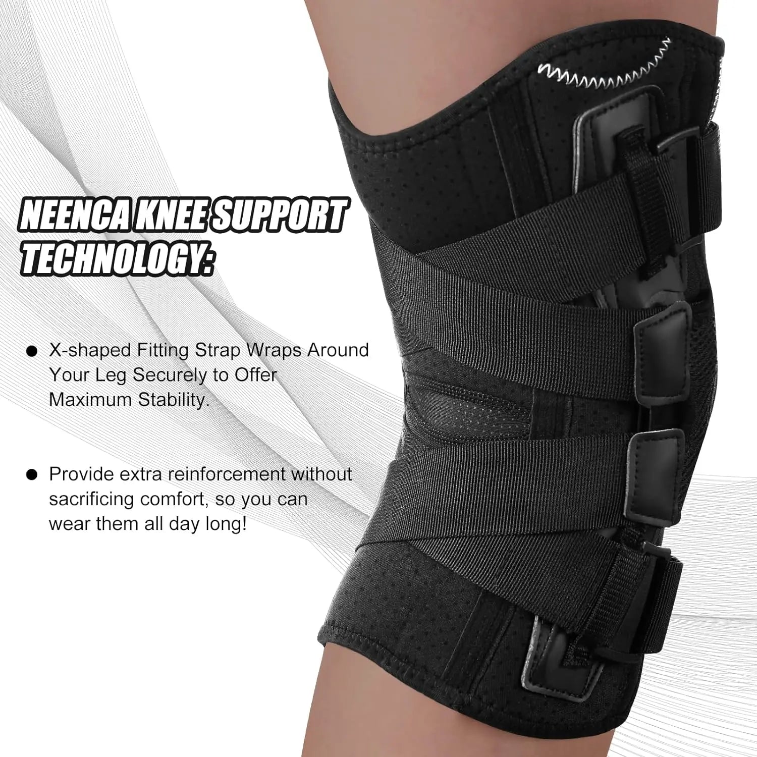 NEENCA Hinged Knee Brace - Side Stabilizers Support - Back View | Alpha Medical Care